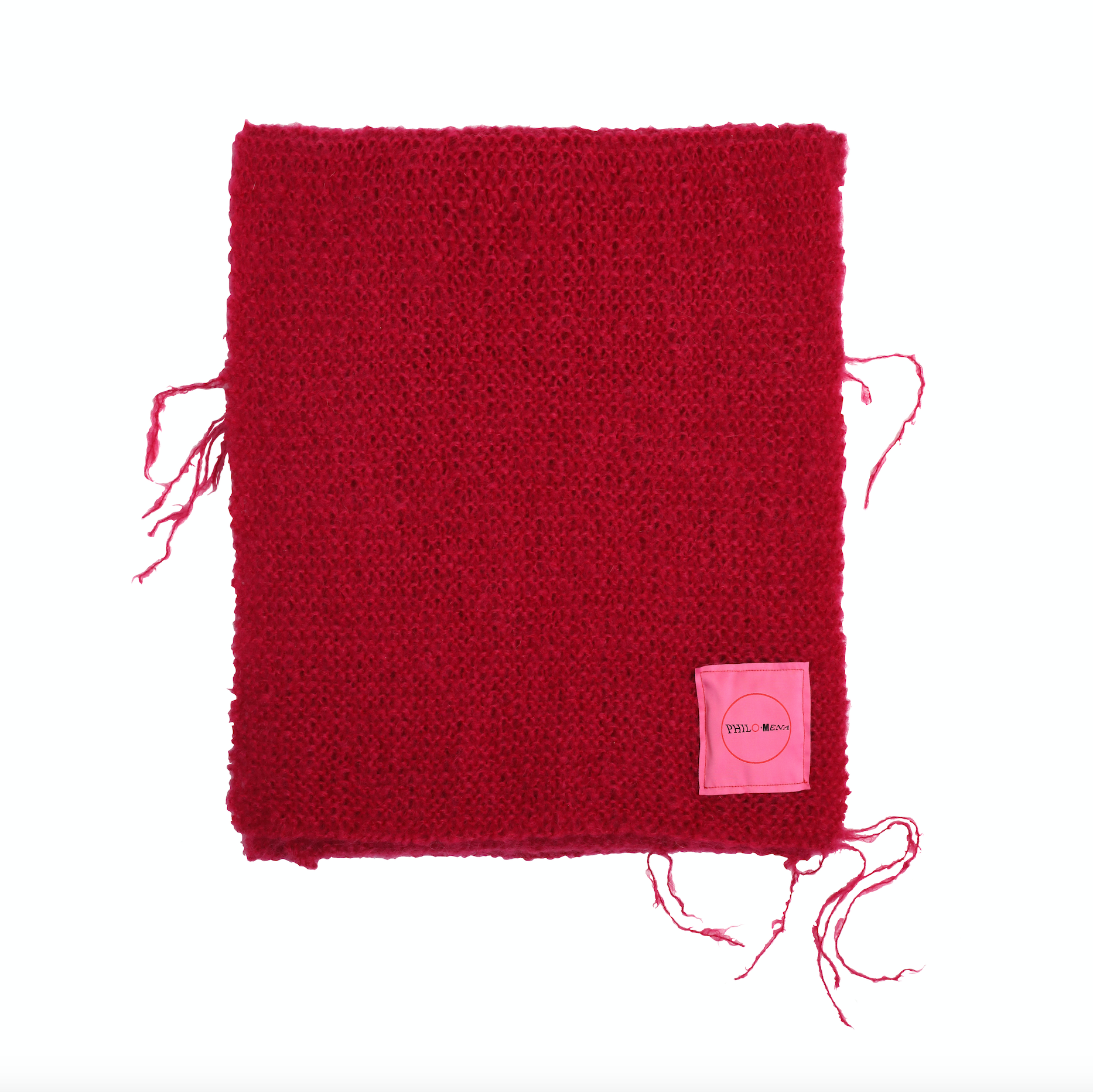 Knitted Blanket Scarf Ruby