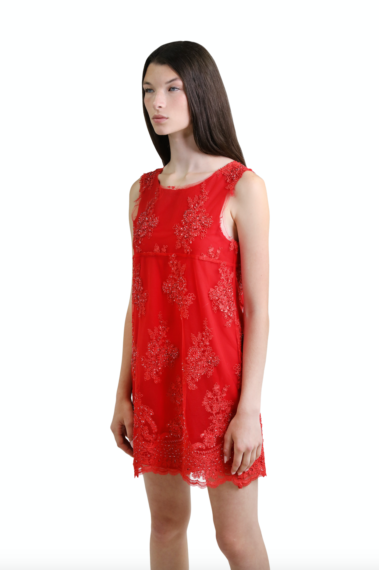 Hand-beaded Scarlet Dress