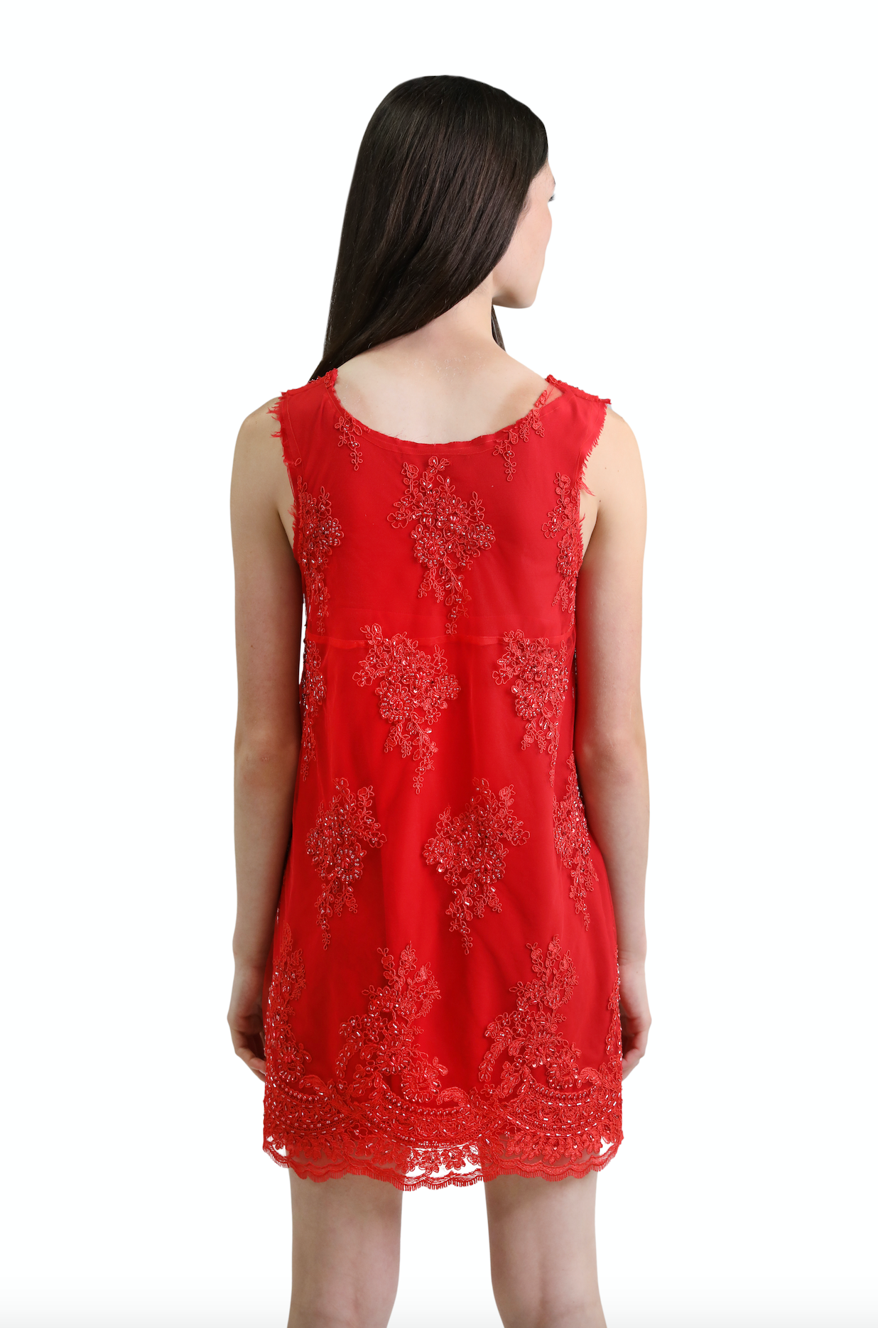 Hand-beaded Scarlet Dress