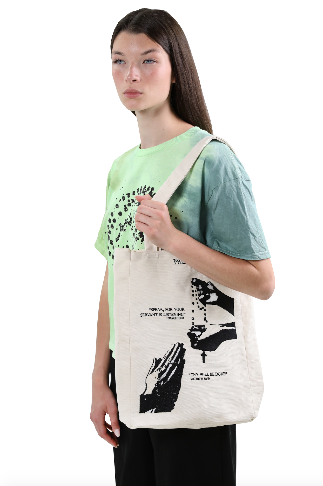 Tote Rosary Conversations Canvas Creme