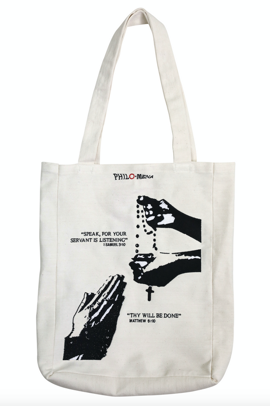 Tote Rosary Conversations Canvas Creme