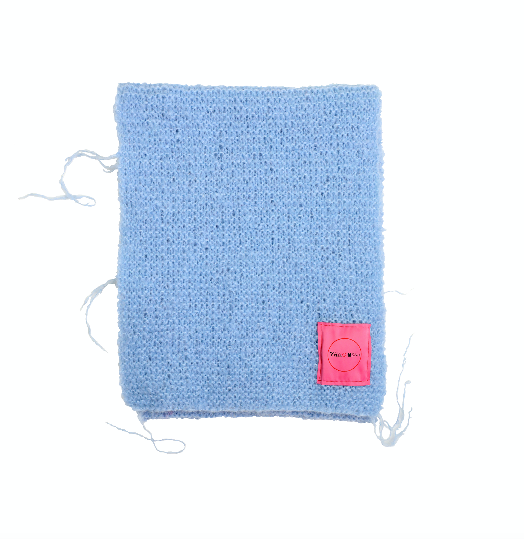 Knitted Blanket Scarf Sky Blue